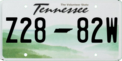TN license plate Z2882W
