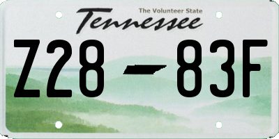 TN license plate Z2883F