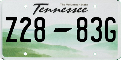 TN license plate Z2883G