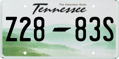 TN license plate Z2883S