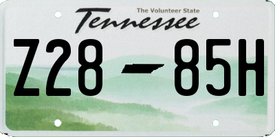 TN license plate Z2885H