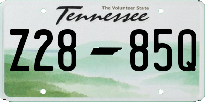 TN license plate Z2885Q