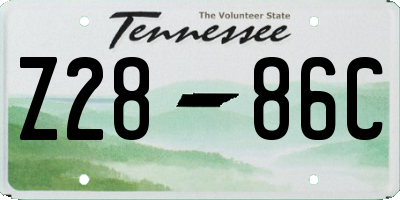 TN license plate Z2886C