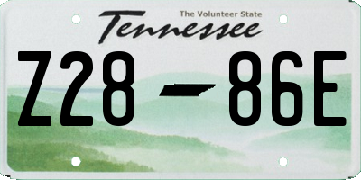 TN license plate Z2886E