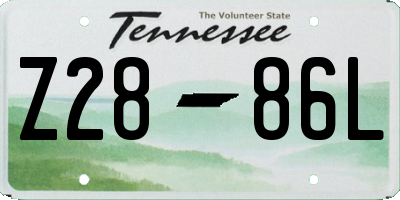 TN license plate Z2886L