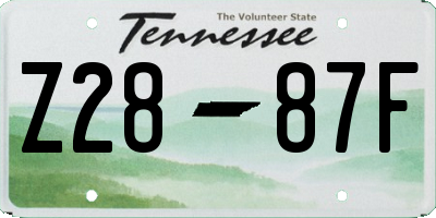 TN license plate Z2887F