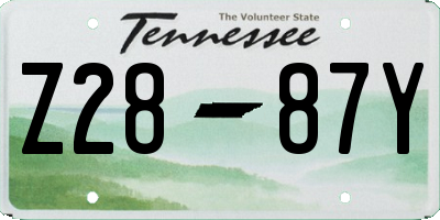 TN license plate Z2887Y