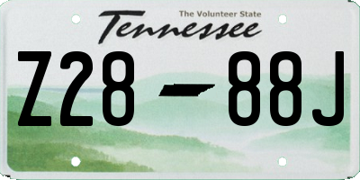TN license plate Z2888J