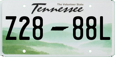 TN license plate Z2888L