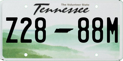 TN license plate Z2888M