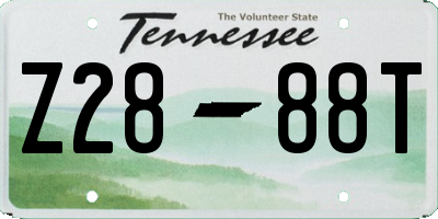 TN license plate Z2888T