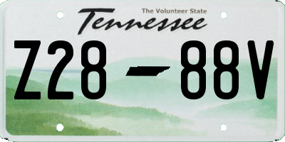 TN license plate Z2888V