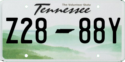 TN license plate Z2888Y