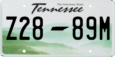 TN license plate Z2889M
