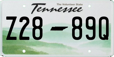 TN license plate Z2889Q