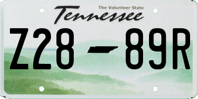 TN license plate Z2889R