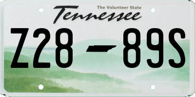 TN license plate Z2889S