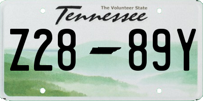 TN license plate Z2889Y