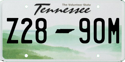 TN license plate Z2890M