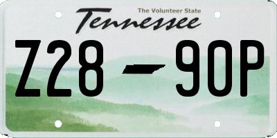 TN license plate Z2890P
