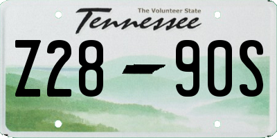 TN license plate Z2890S