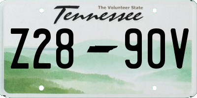 TN license plate Z2890V