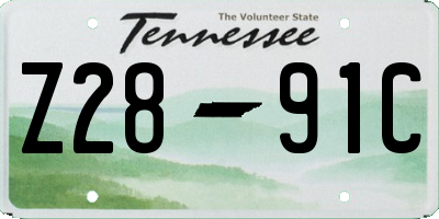 TN license plate Z2891C