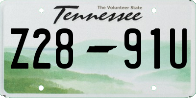 TN license plate Z2891U
