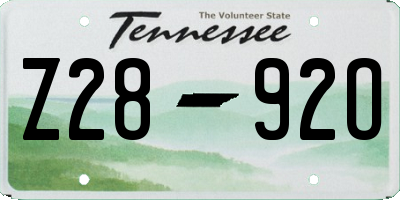 TN license plate Z2892O