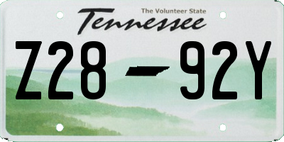 TN license plate Z2892Y