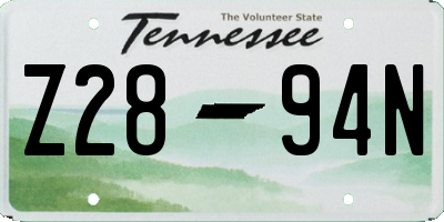 TN license plate Z2894N