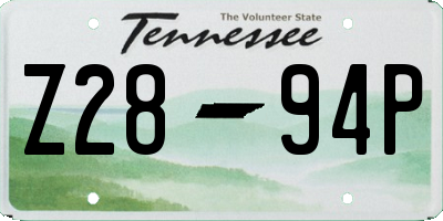 TN license plate Z2894P