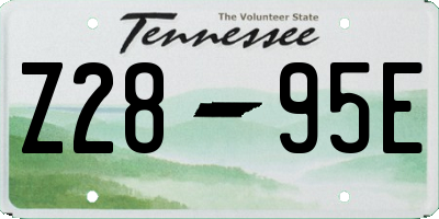 TN license plate Z2895E