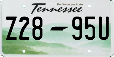 TN license plate Z2895U
