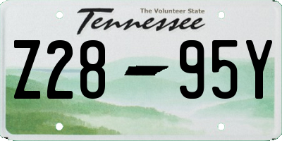 TN license plate Z2895Y
