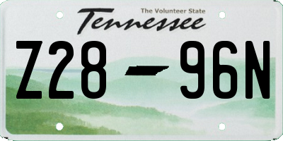 TN license plate Z2896N