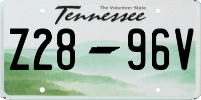 TN license plate Z2896V