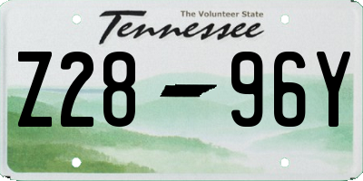 TN license plate Z2896Y