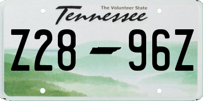 TN license plate Z2896Z