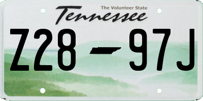TN license plate Z2897J