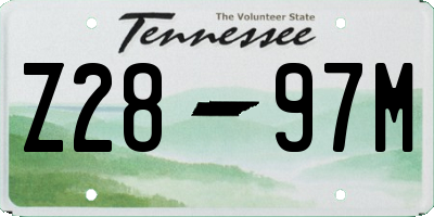 TN license plate Z2897M