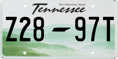 TN license plate Z2897T