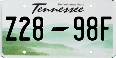 TN license plate Z2898F