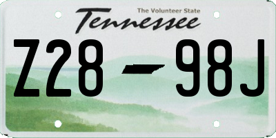 TN license plate Z2898J