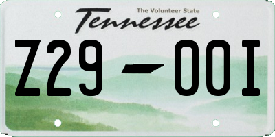 TN license plate Z2900I
