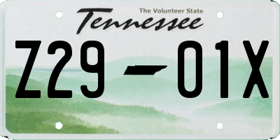 TN license plate Z2901X