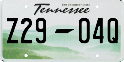 TN license plate Z2904Q