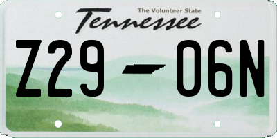 TN license plate Z2906N