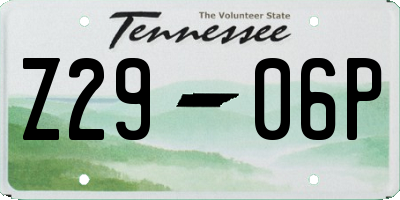 TN license plate Z2906P