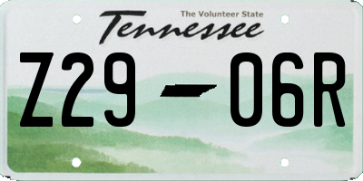 TN license plate Z2906R